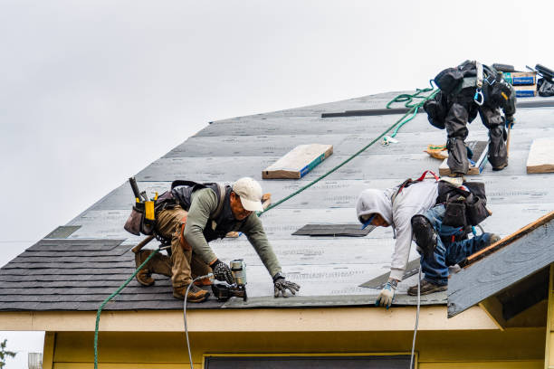 Professional Gutter Installation technician working in Drayden, MD